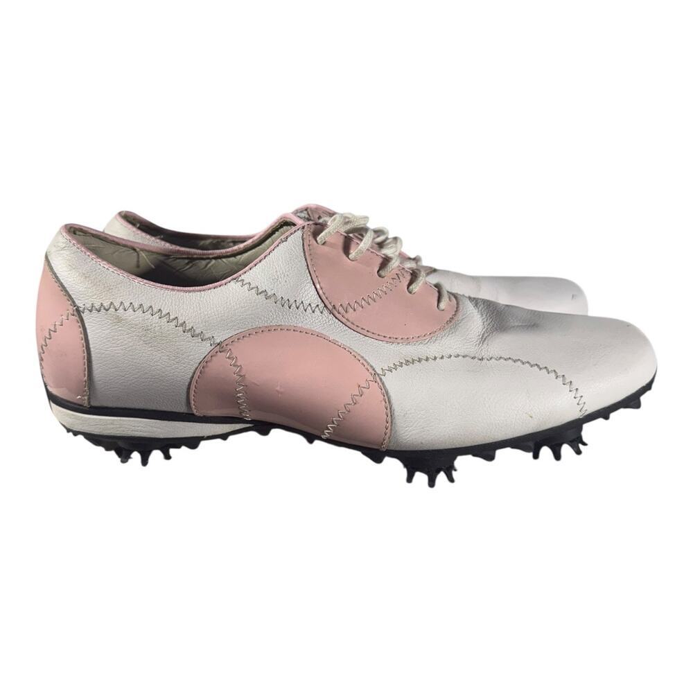 FootJoy LoPro Collection Women's Leather Golf Shoes White Pink Size 10M - Picture 2 of 9